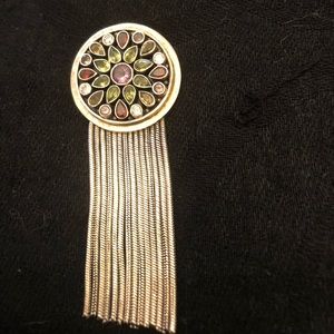 Multi stone pendant Peridot, Garnet, White Saphire